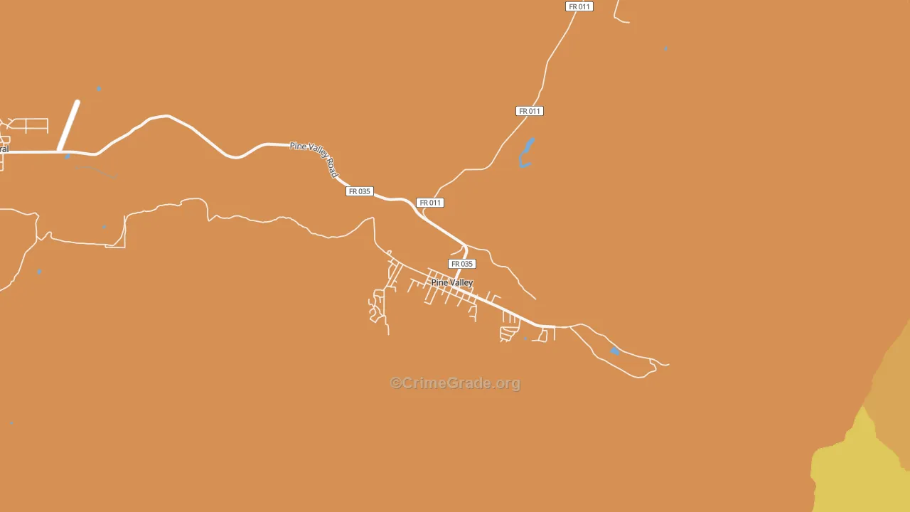 Pine Valley, UT Map of Murder Rates