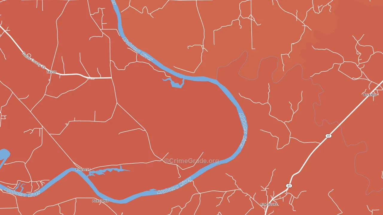 Pinebelt, AL Map of Murder Rates