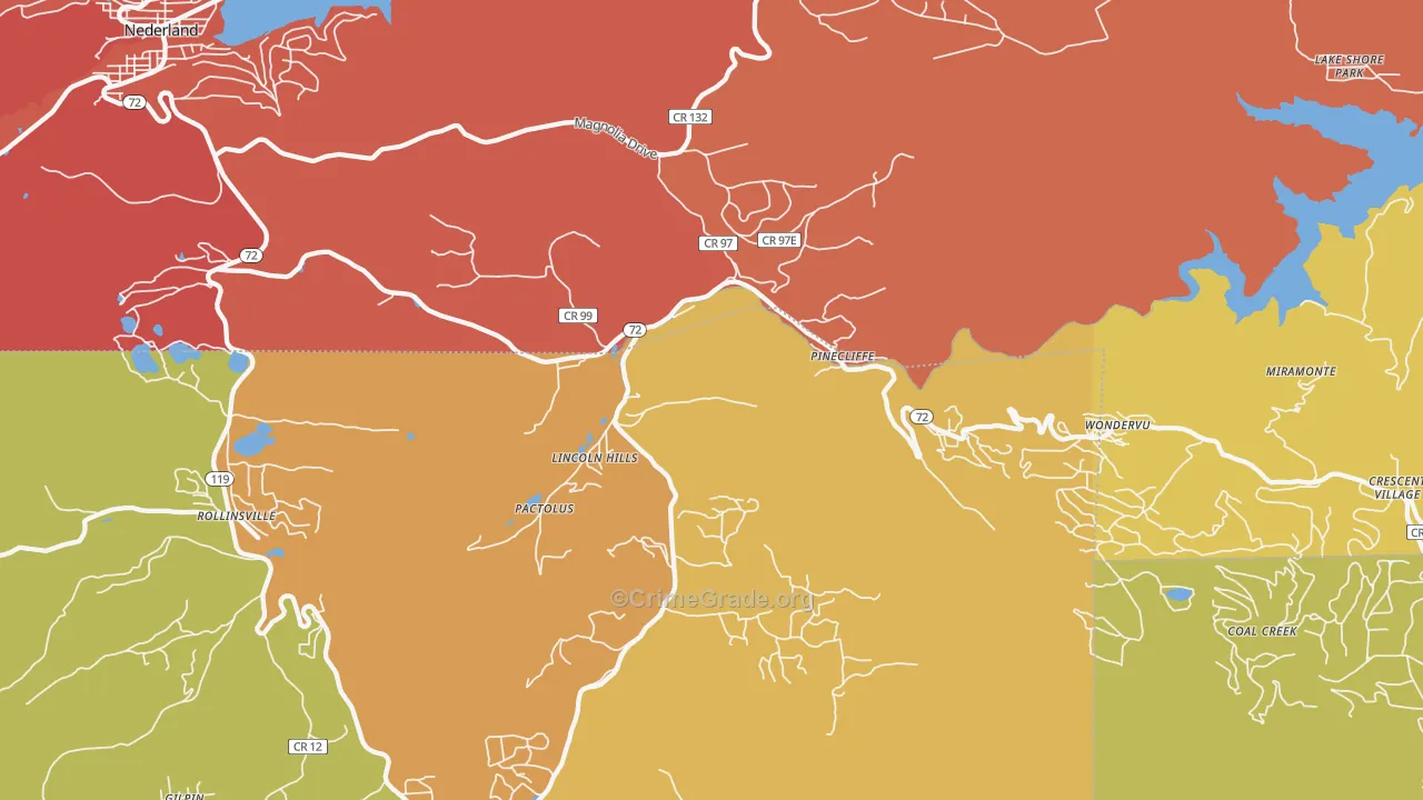 Pinecliffe, CO Map of Murder Rates
