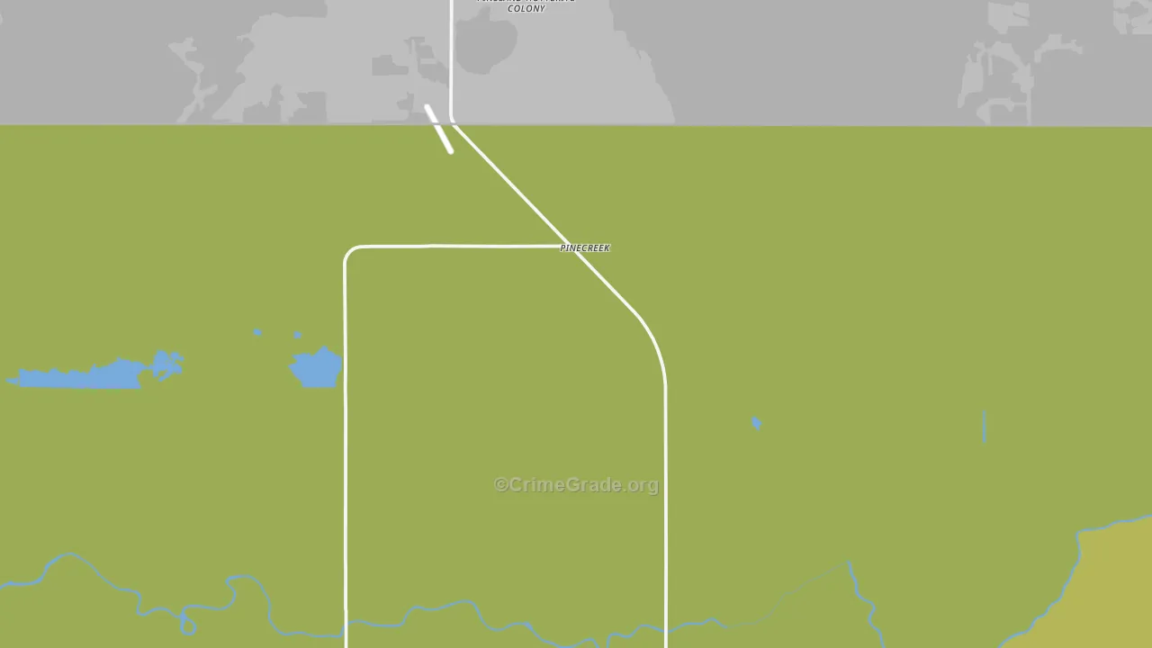 Pinecreek, MN Map of Murder Rates