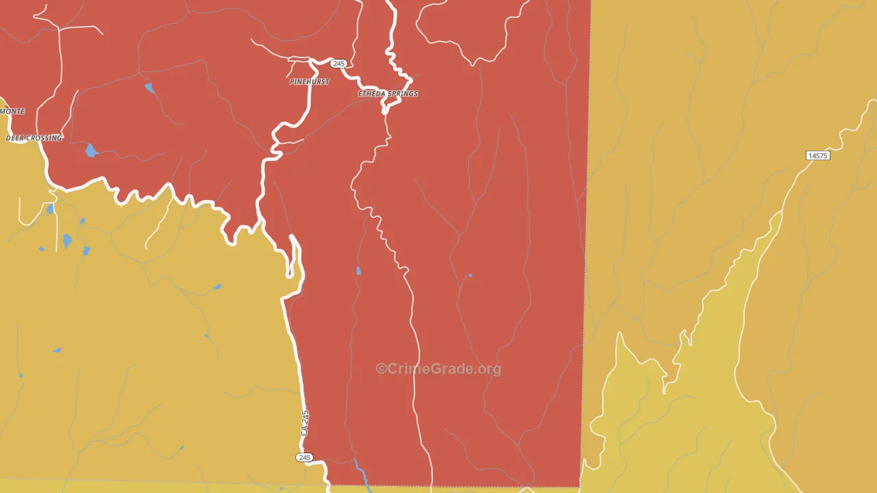 Pinehurst, CA Map of Murder Rates