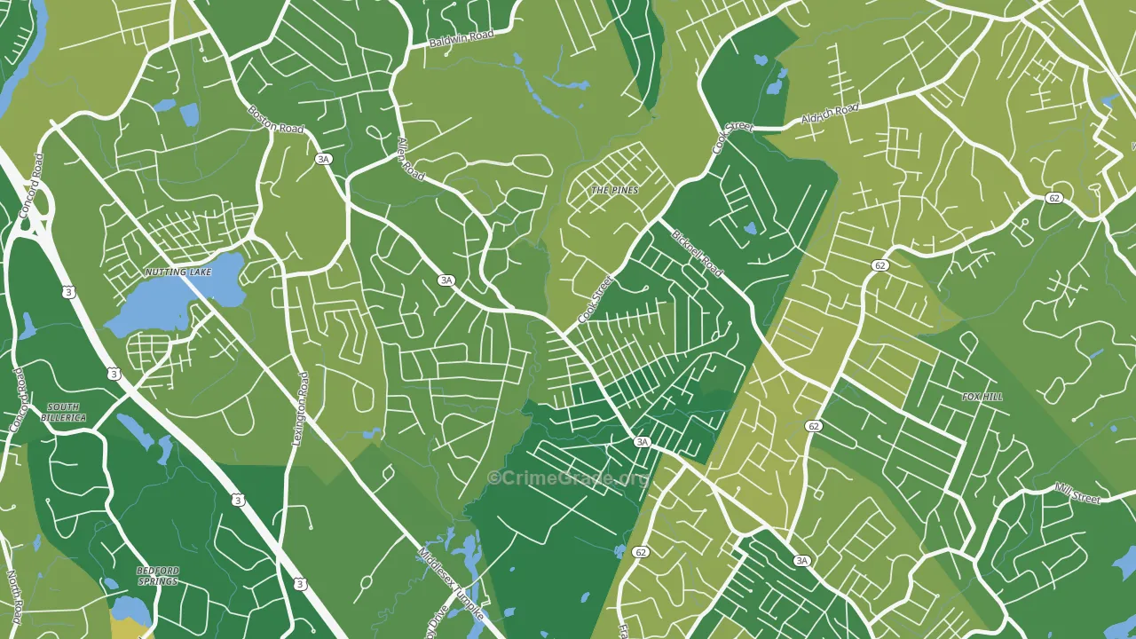 Pinehurst, MA Map of Murder Rates