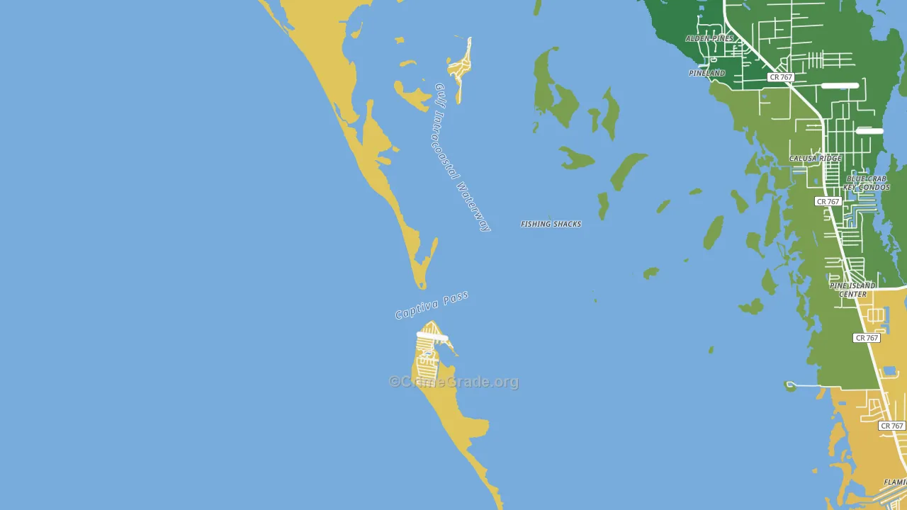 Pineland, FL Map of Murder Rates