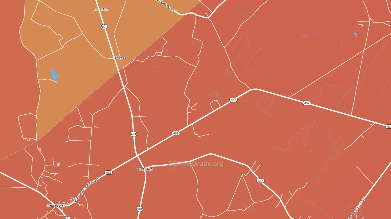 Pineland, SC Map of Murder Rates