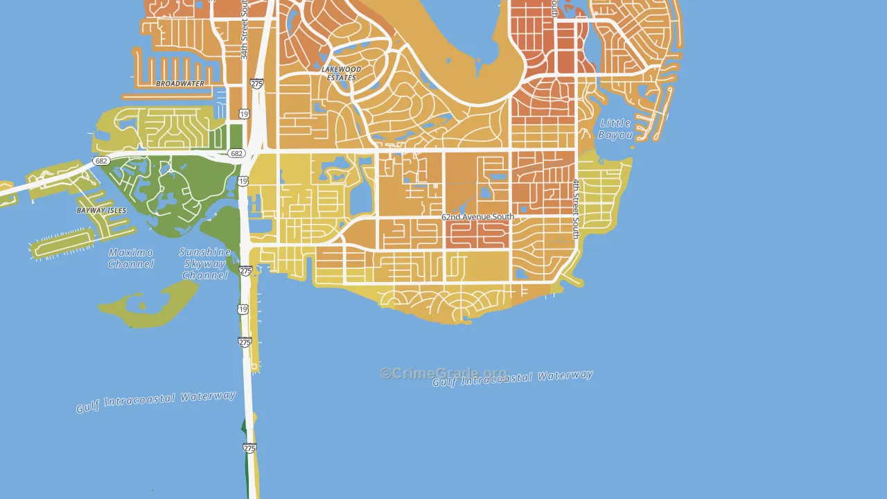 Pinellas Point, St. Petersburg, FL Map of Murder Rates