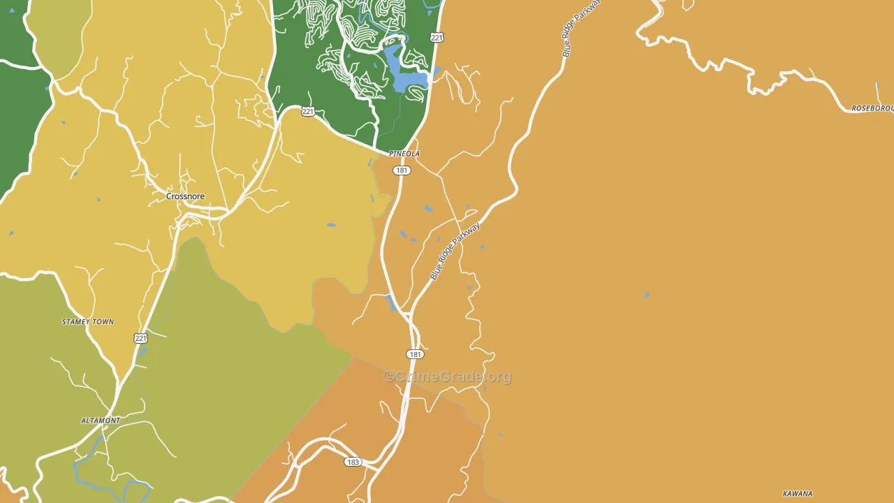 Pineola, NC Map of Murder Rates