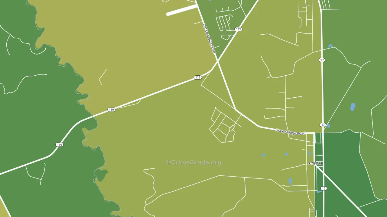 Pineora, GA Map of Murder Rates