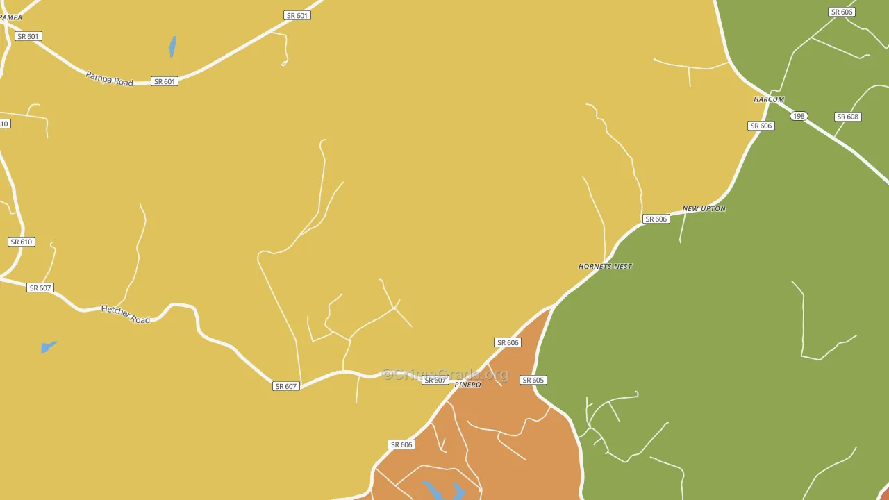 Pinero, VA Map of Murder Rates