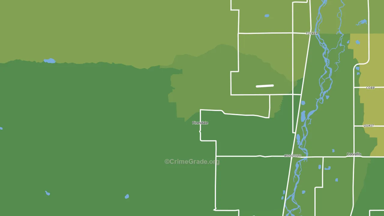 Pinesdale, MT Map of Murder Rates