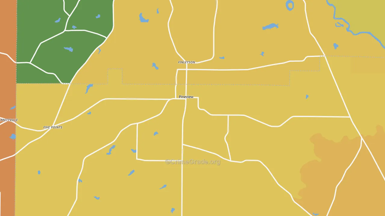 Pineview, GA Map of Murder Rates