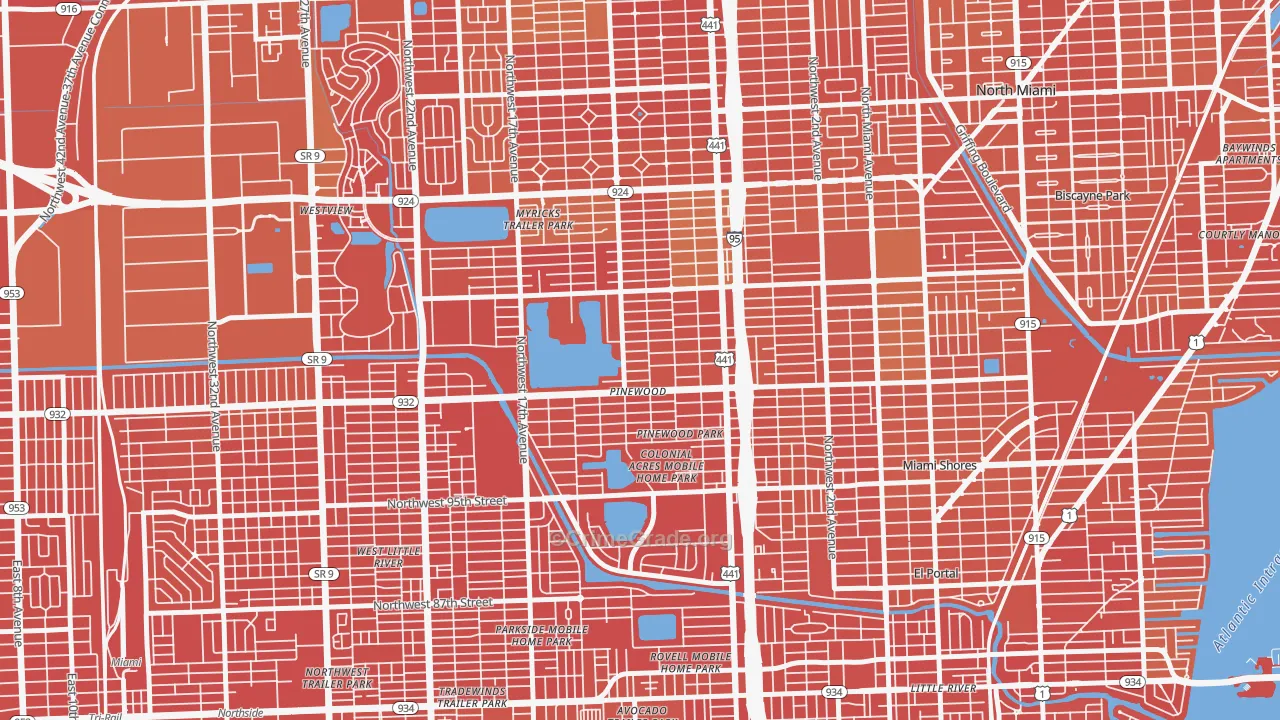 Pinewood, FL Map of Murder Rates