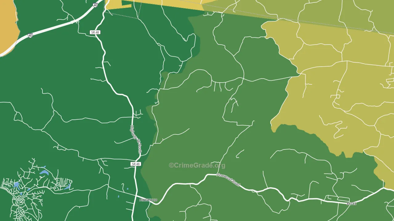 Pinewood, TN Map of Murder Rates