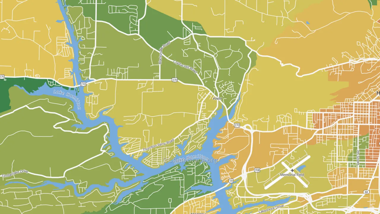 Piney, AR Map of Murder Rates
