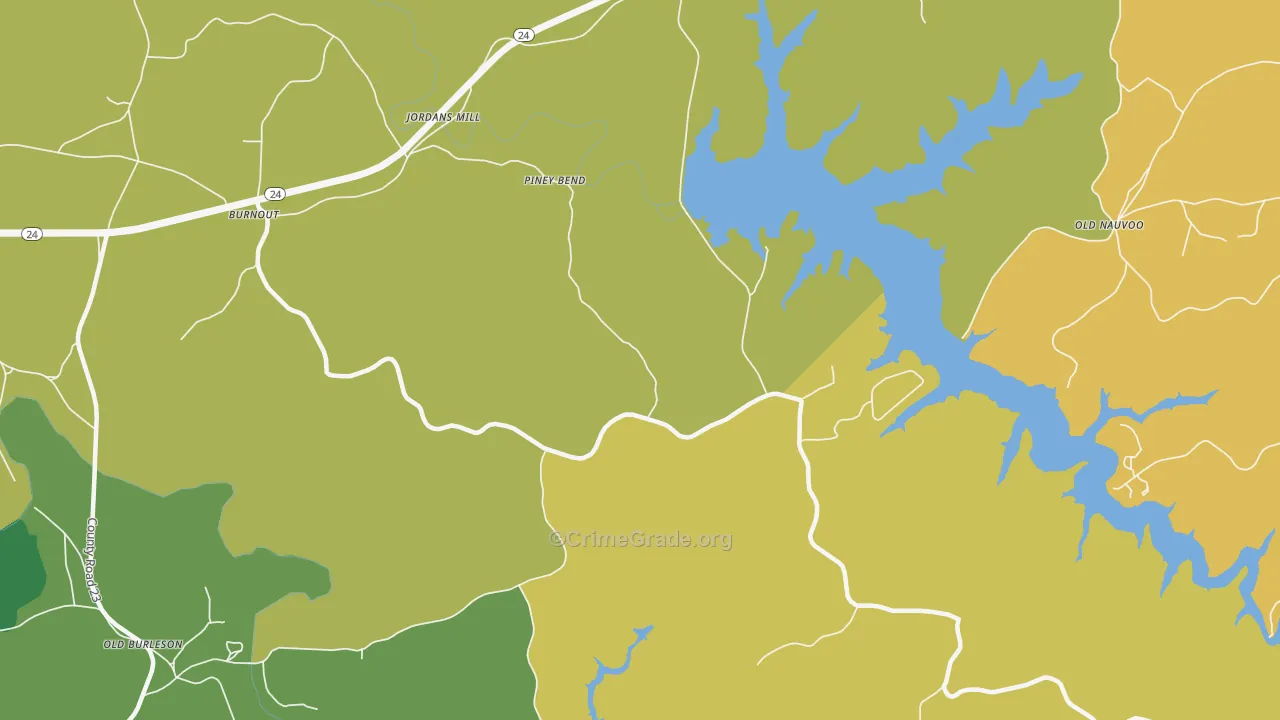 Piney Bend, AL Map of Murder Rates