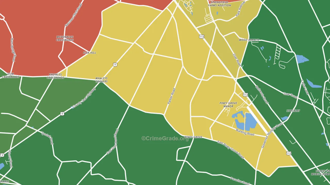 Piney Grove, DE Map of Murder Rates