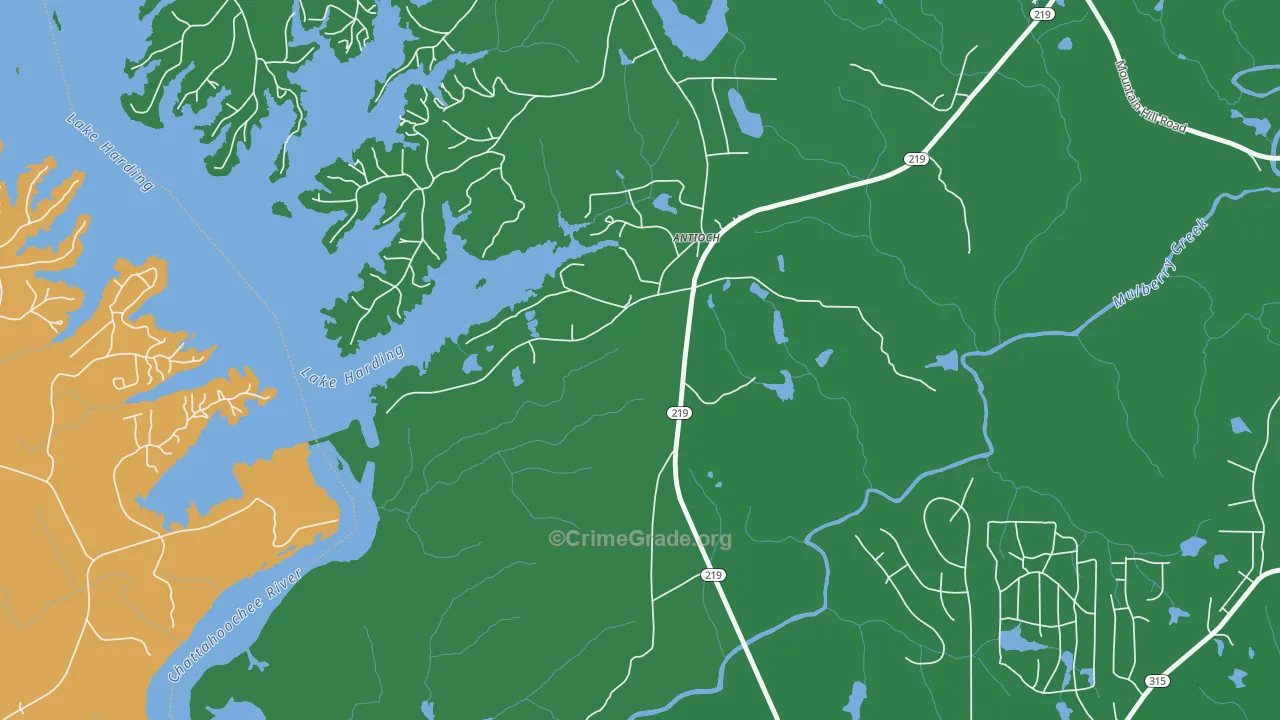 Piney Grove, GA Map of Murder Rates