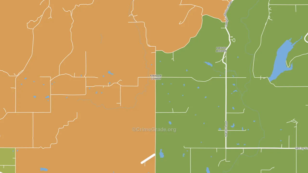 Pinhook Corner, OK Map of Murder Rates