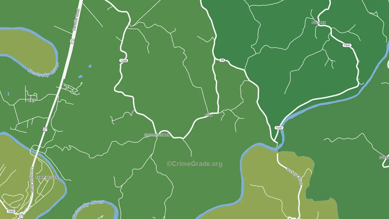 Pink, KY Map of Murder Rates