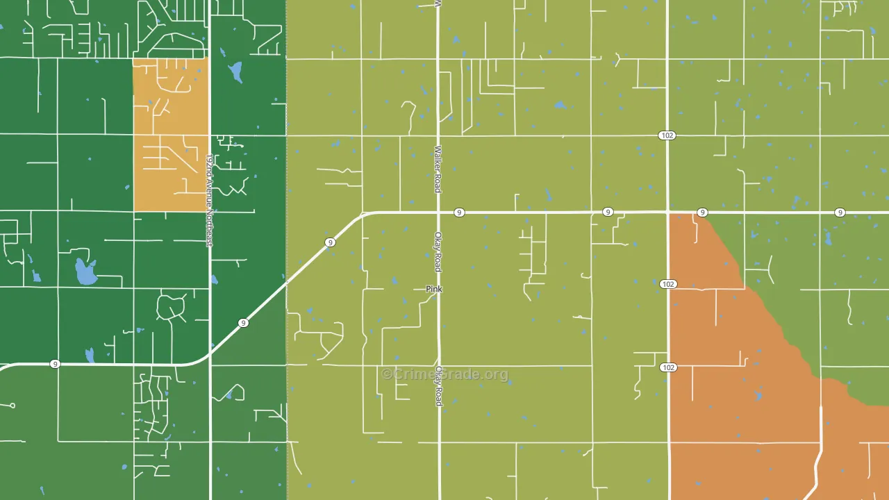 Pink, OK Map of Murder Rates