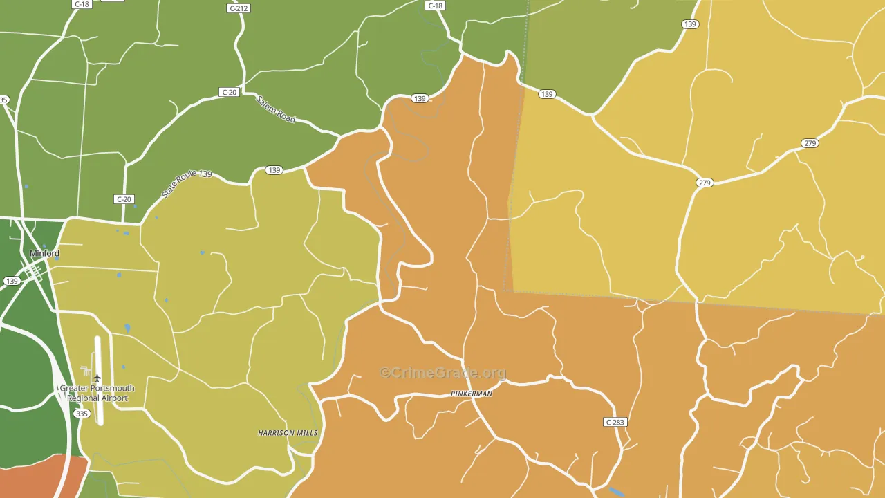Pinkerman, OH Map of Murder Rates