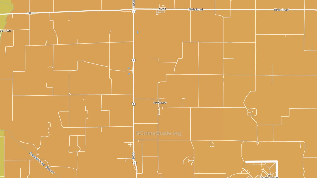 Pinkstaff, IL Map of Murder Rates