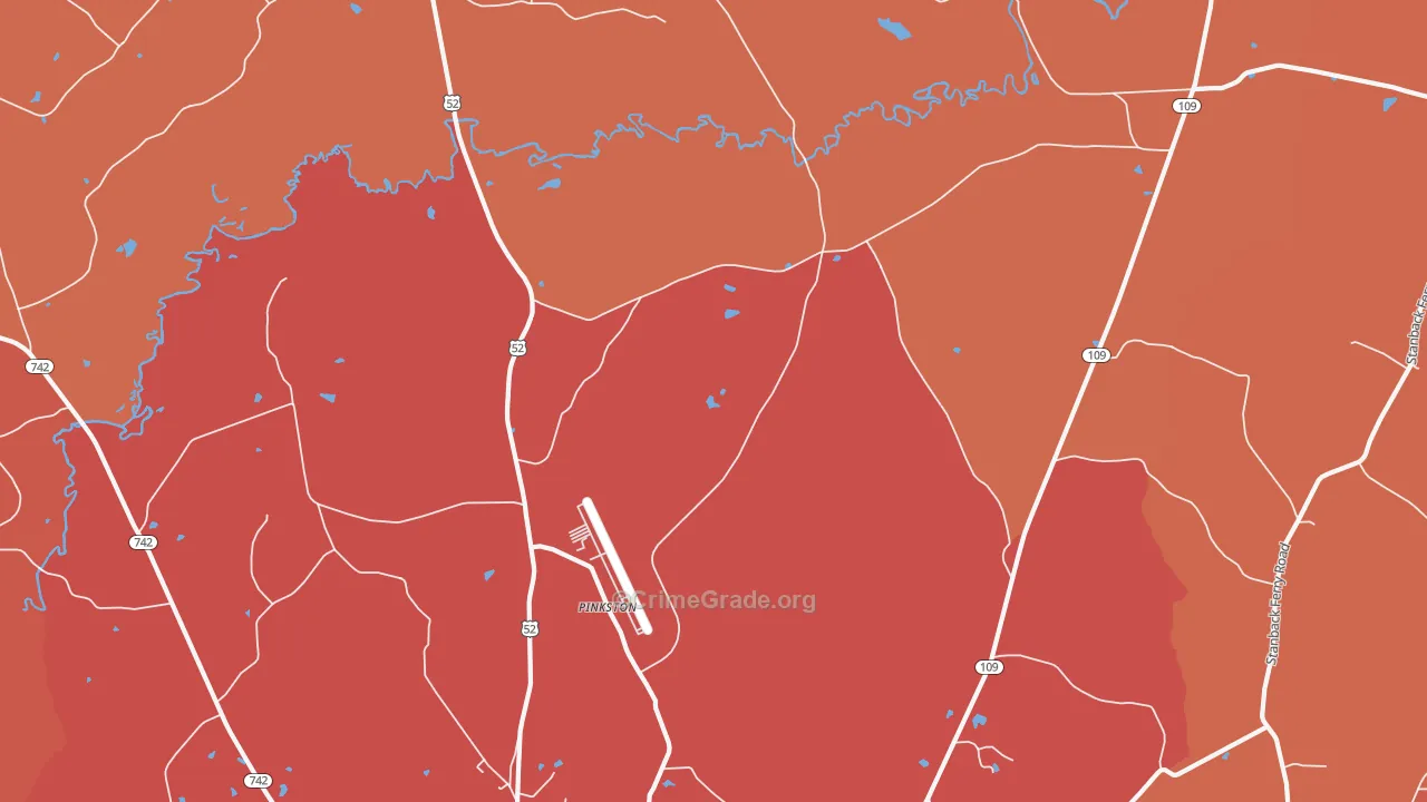 Pinkston, NC Map of Murder Rates