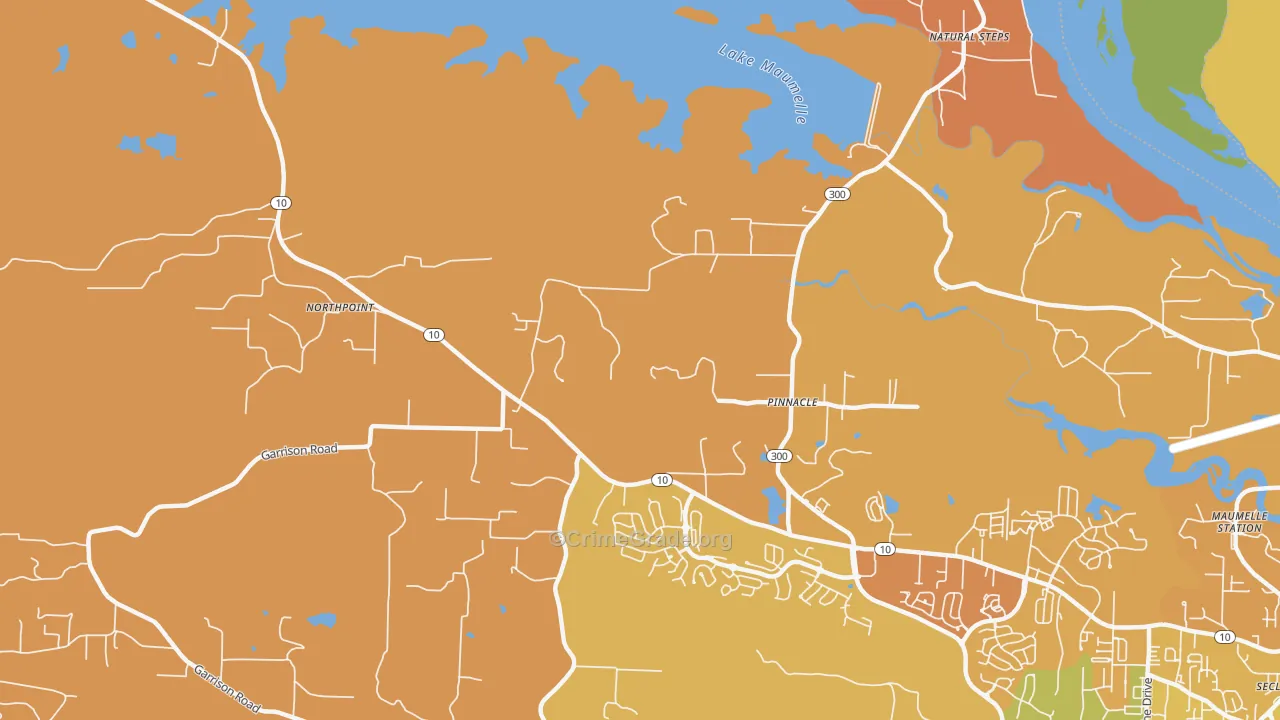 Pinnacle, AR Map of Murder Rates