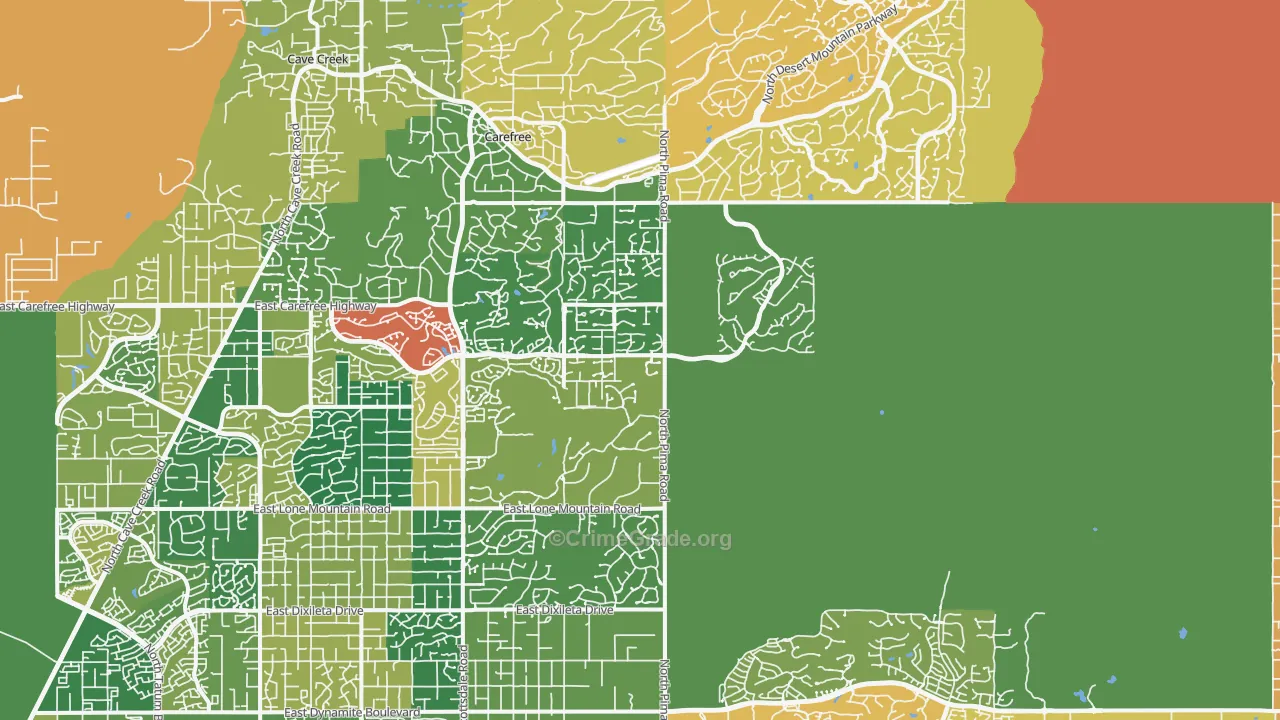 Pinnacle Peak, Scottsdale, AZ Map of Murder Rates