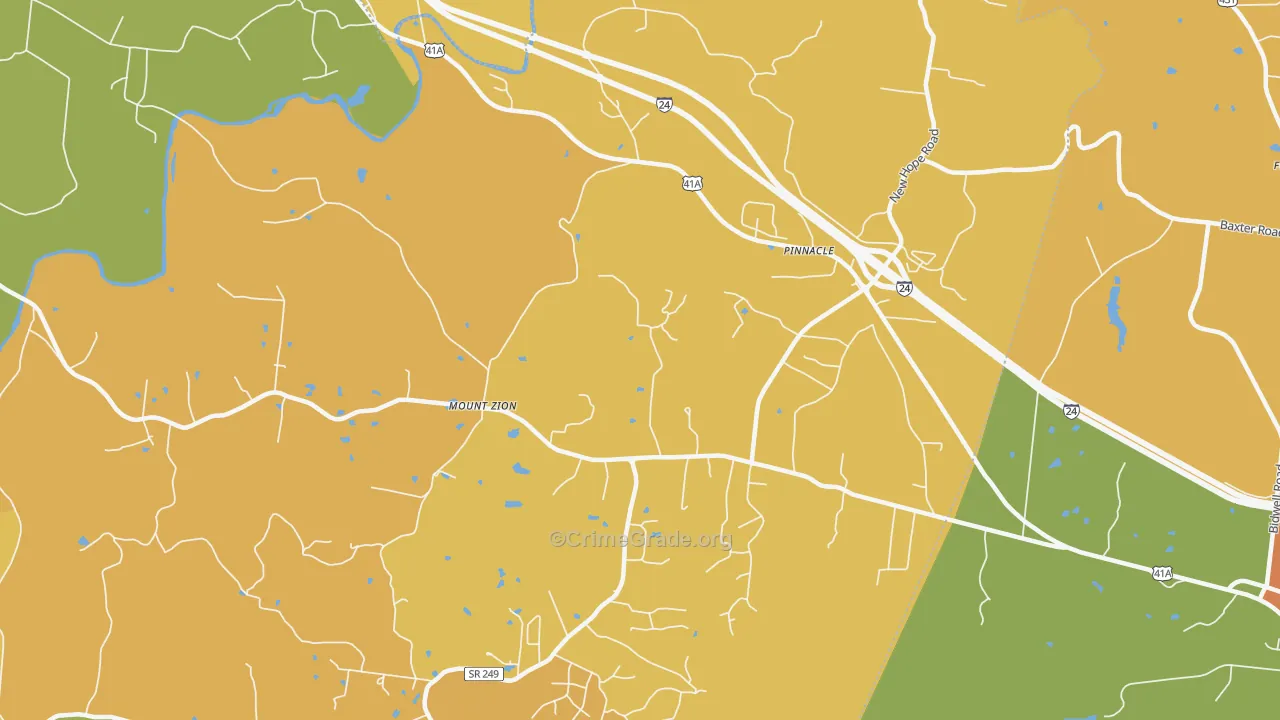 Pinnacle, TN Map of Murder Rates