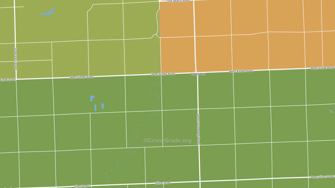 Pinnebog, MI Map of Murder Rates