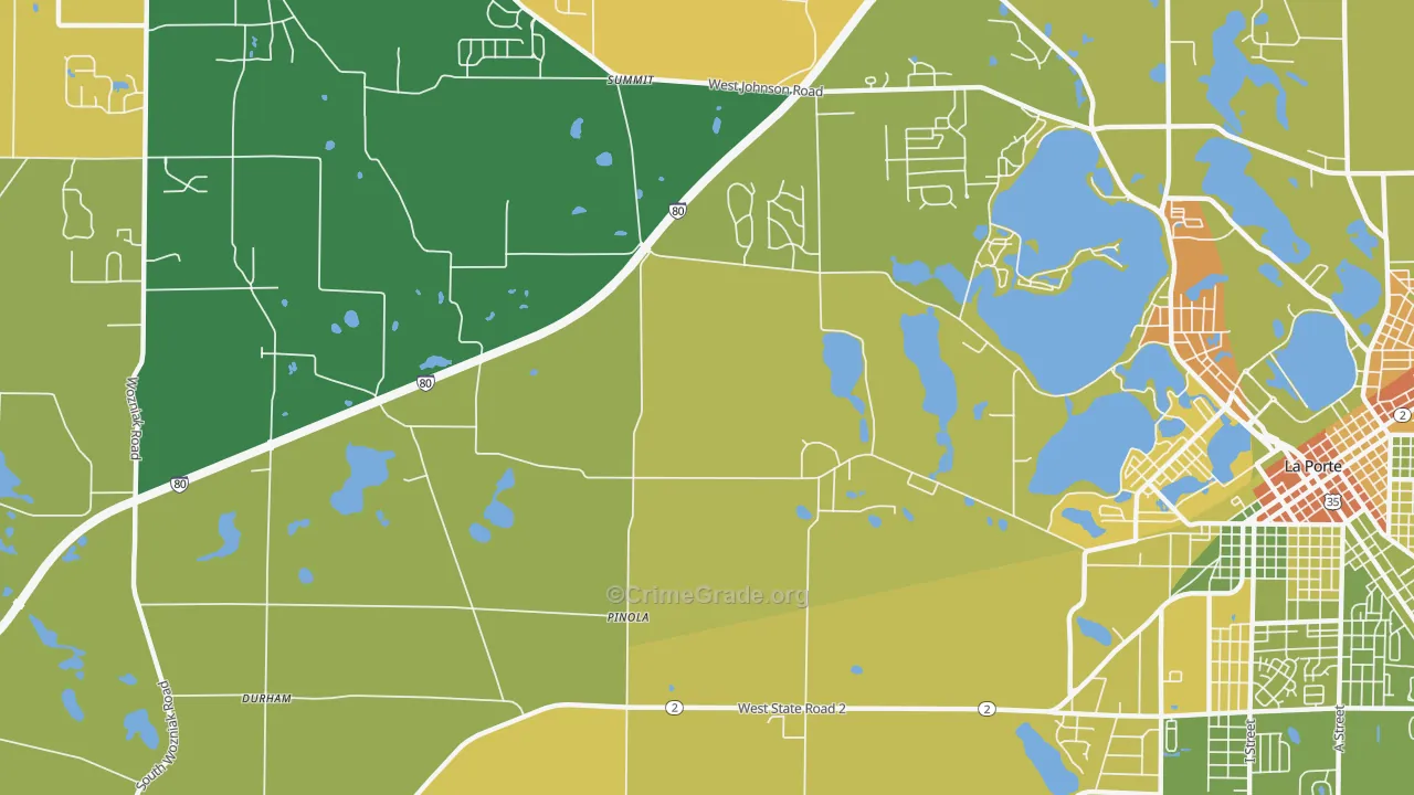 Pinola, IN Map of Murder Rates