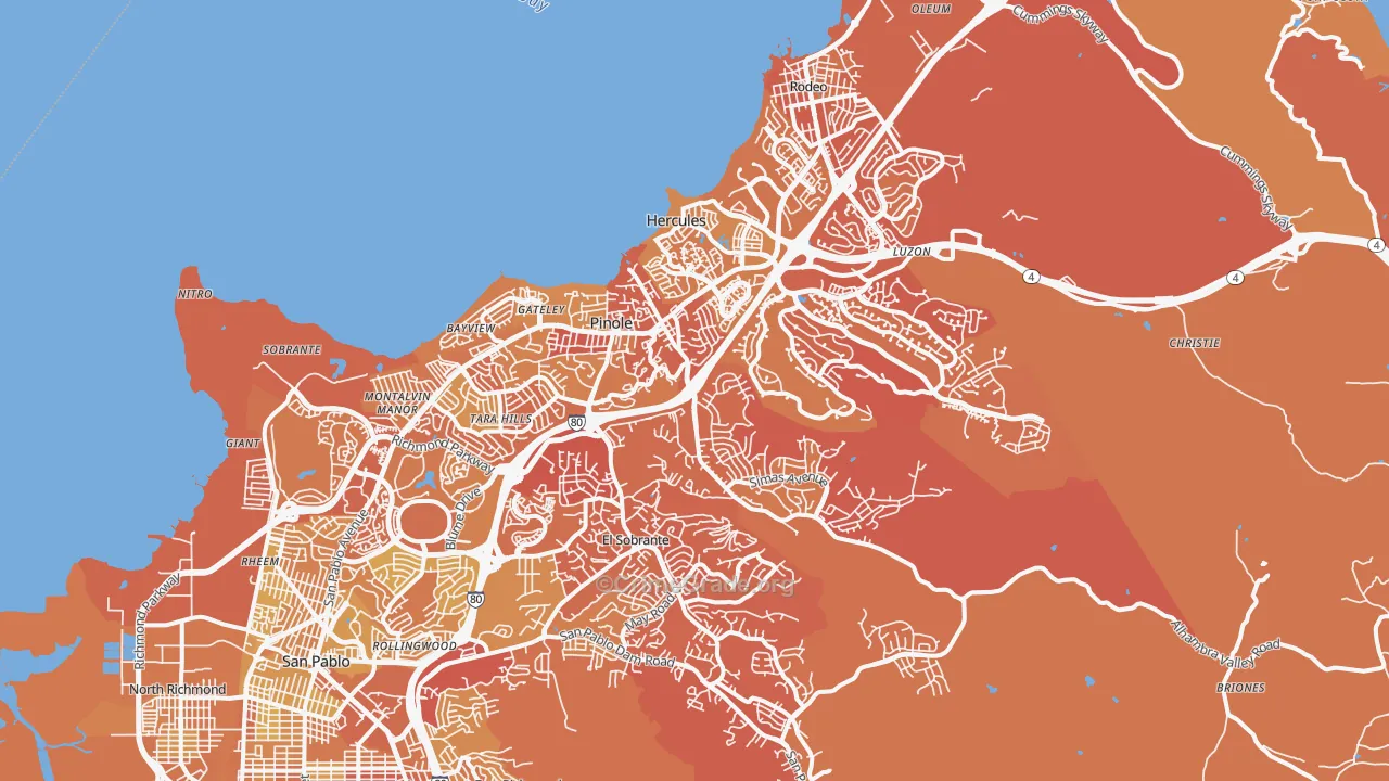 Pinole, CA Map of Murder Rates