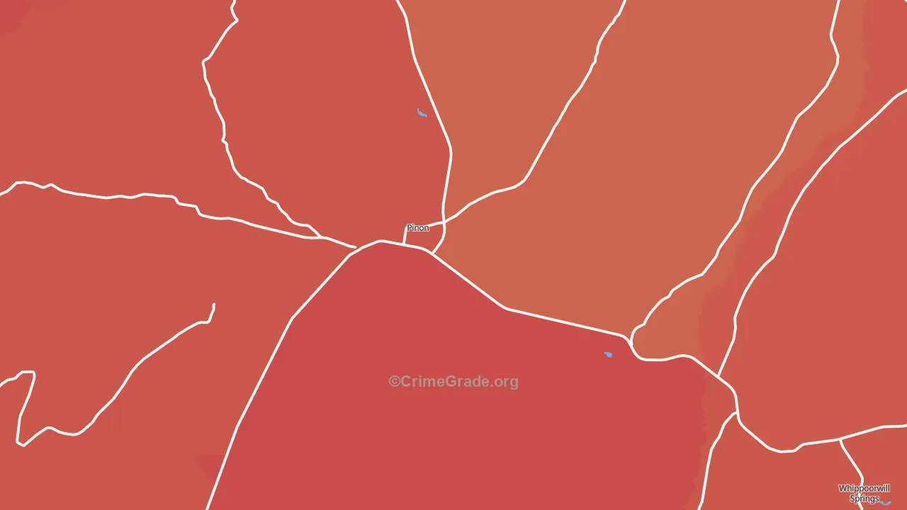 Pinon, AZ Map of Murder Rates