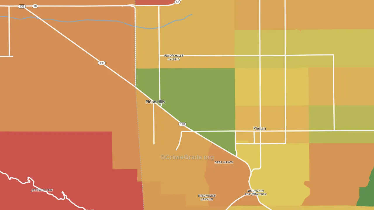 Pinon Hills, CA Map of Murder Rates