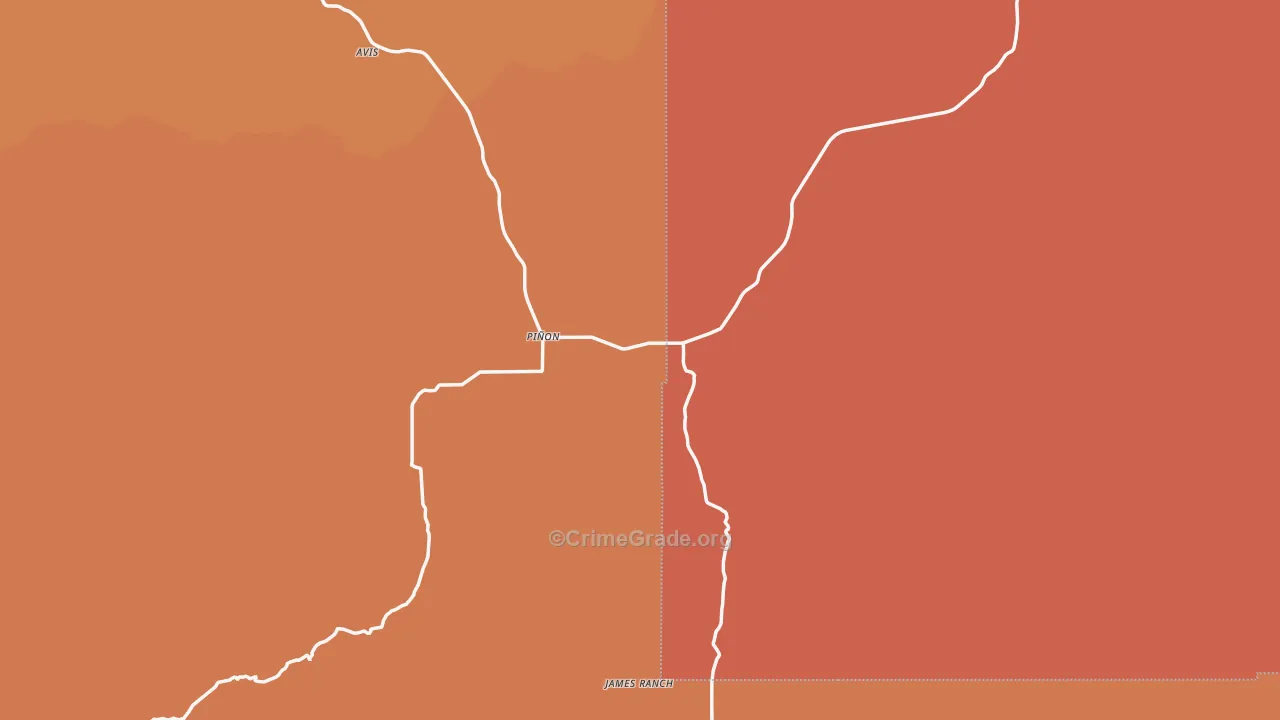 Pinon, NM Map of Murder Rates