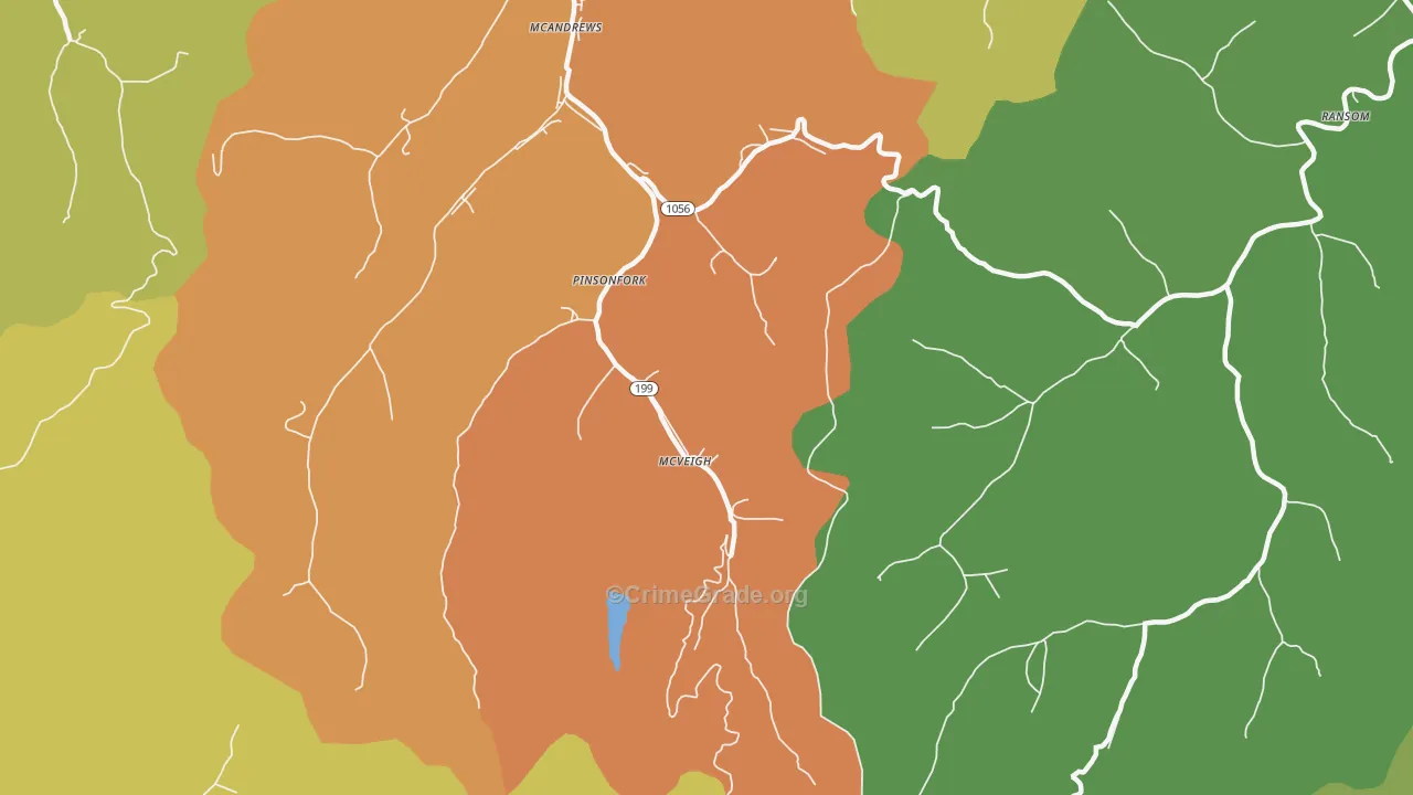 Pinsonfork, KY Map of Murder Rates