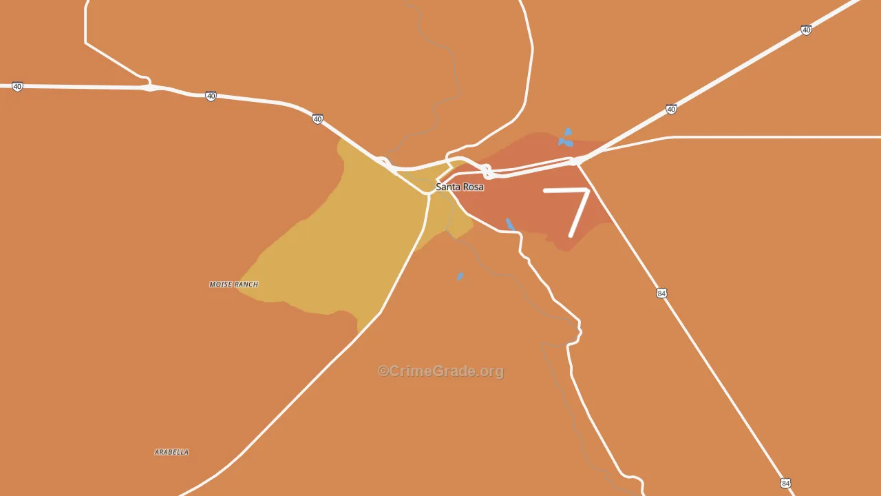 Pintada, NM Map of Murder Rates