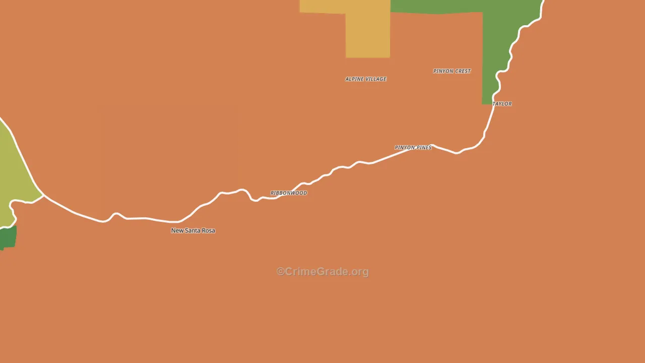Pinyon Pines, CA Map of Murder Rates