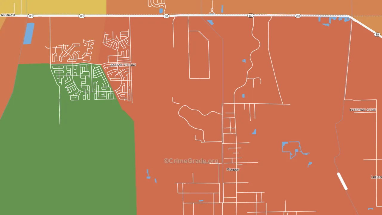 Pioneer, FL Map of Murder Rates