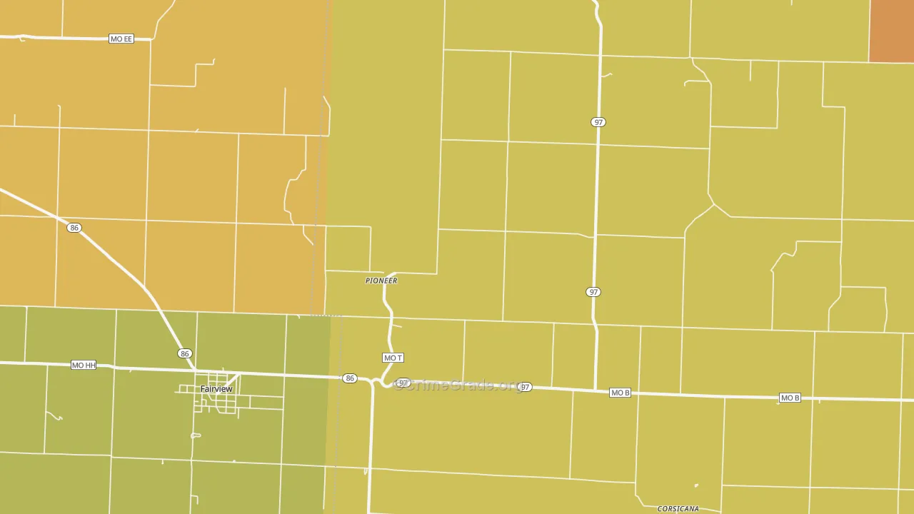 Pioneer, MO Map of Murder Rates