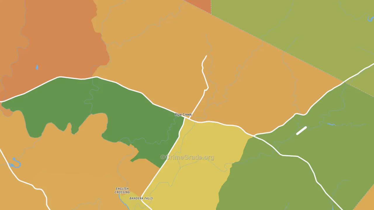 Pipe Creek, TX Map of Murder Rates