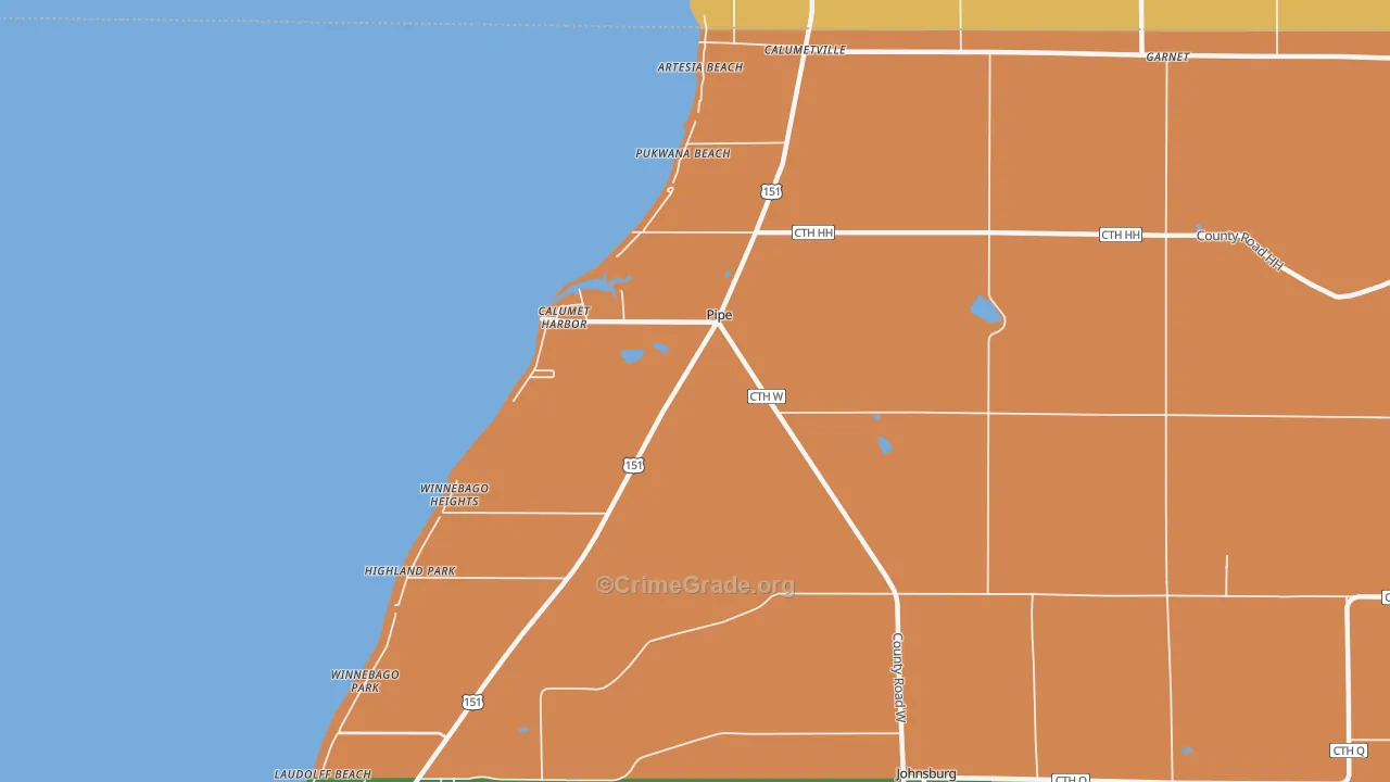 Pipe, WI Map of Murder Rates