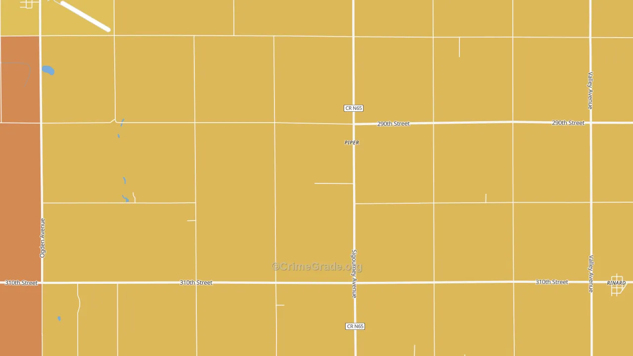 Piper, IA Map of Murder Rates