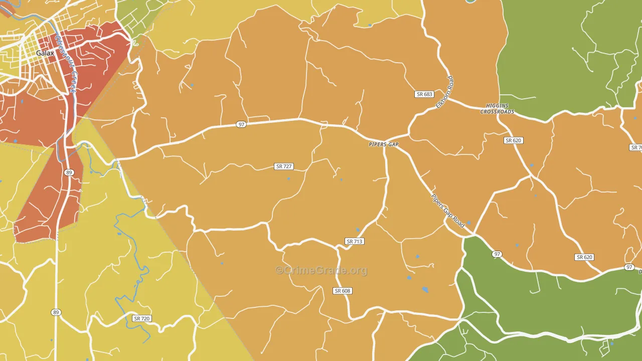 Pipers Gap, VA Map of Murder Rates