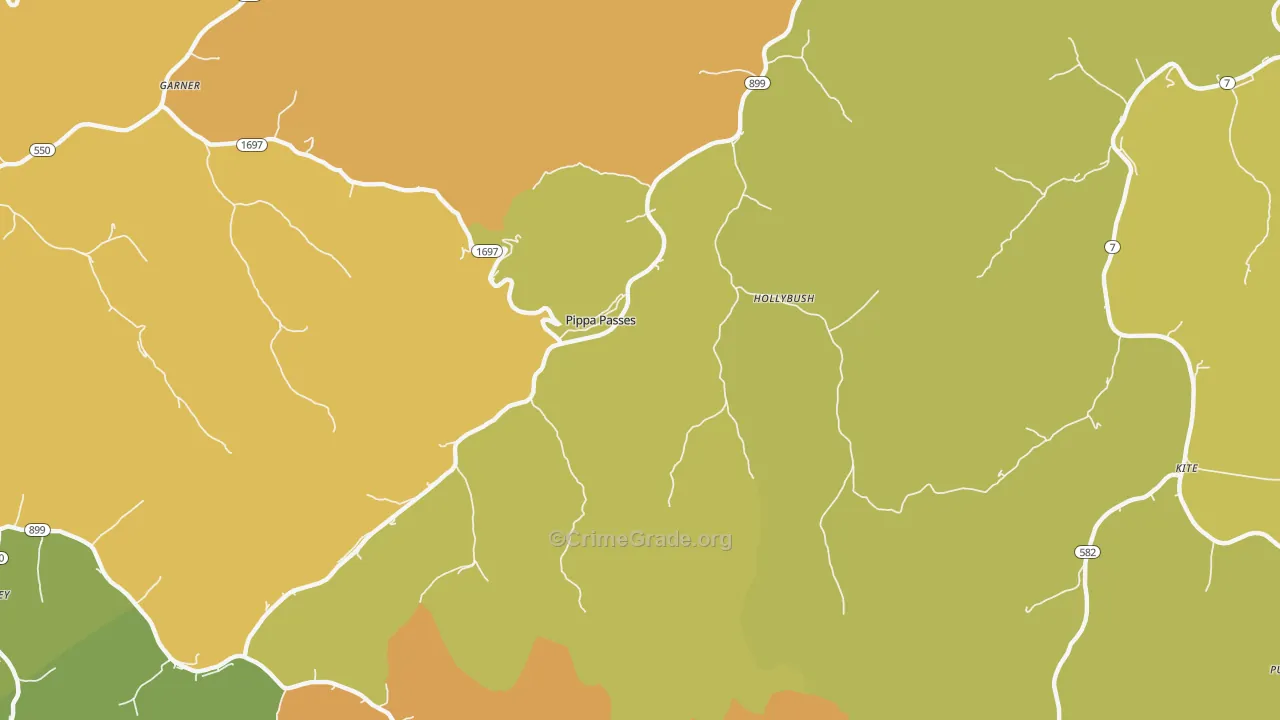 Pippa Passes, KY Map of Murder Rates
