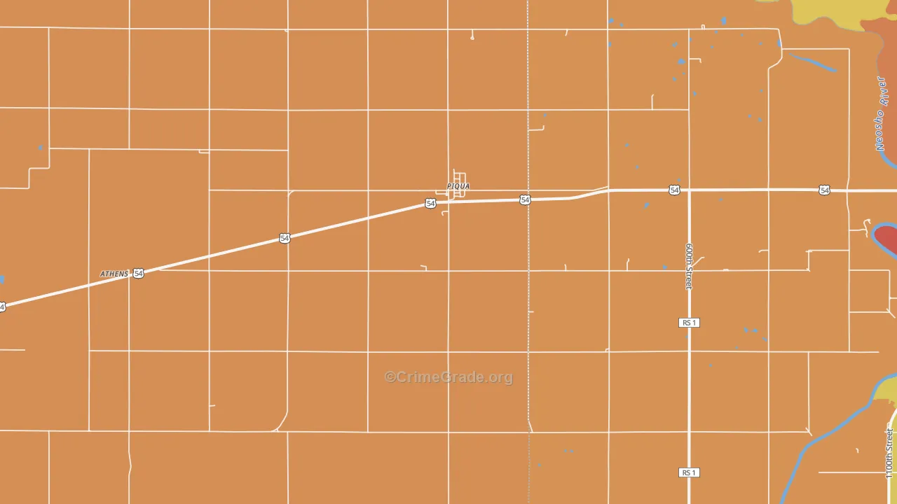 Piqua, KS Map of Murder Rates