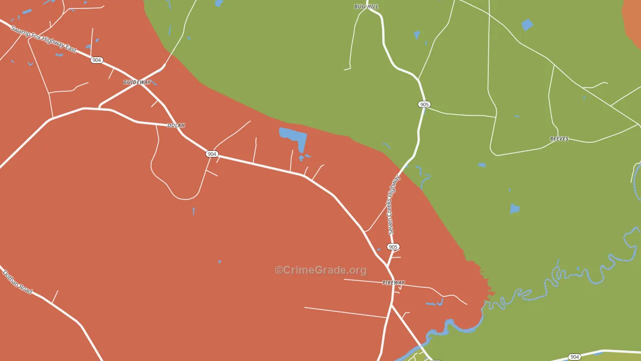 Pireway, NC Map of Murder Rates