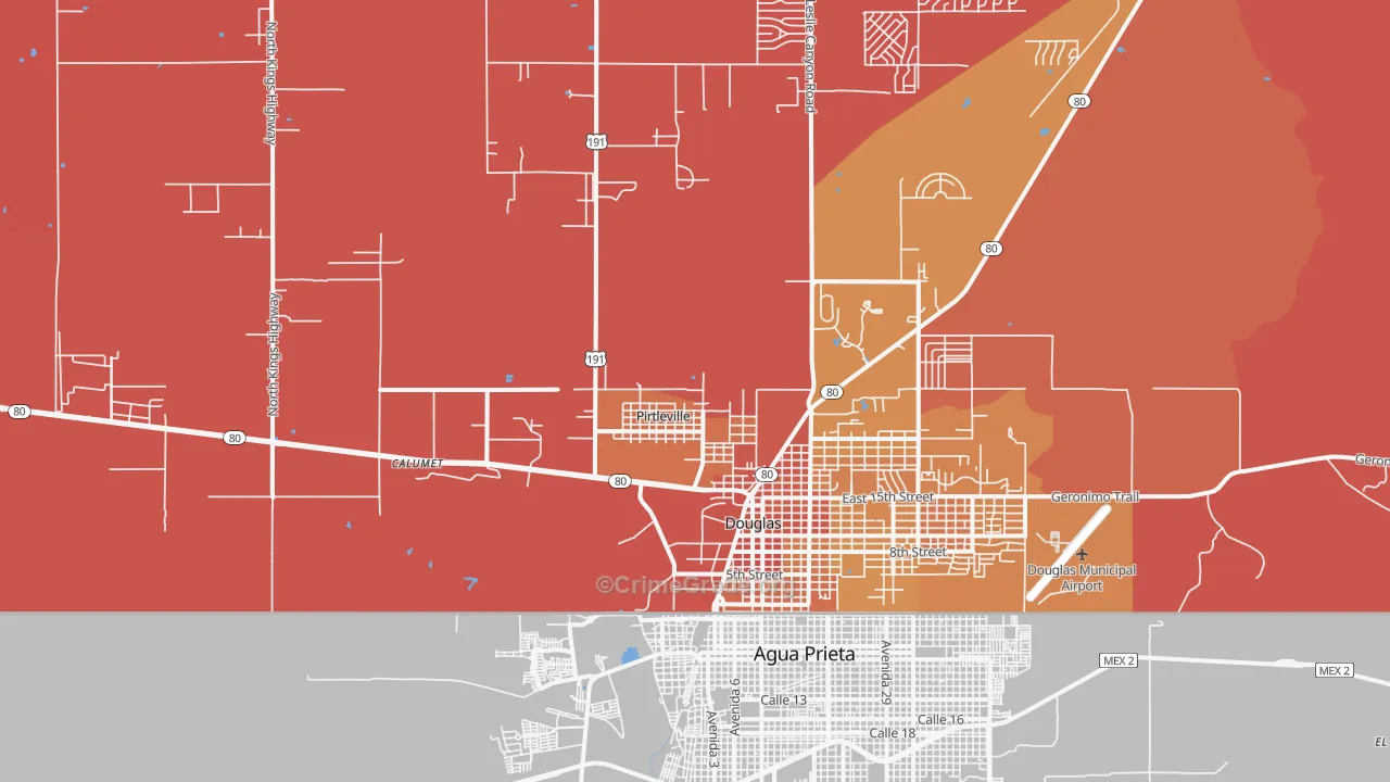 Pirtleville, AZ Map of Murder Rates