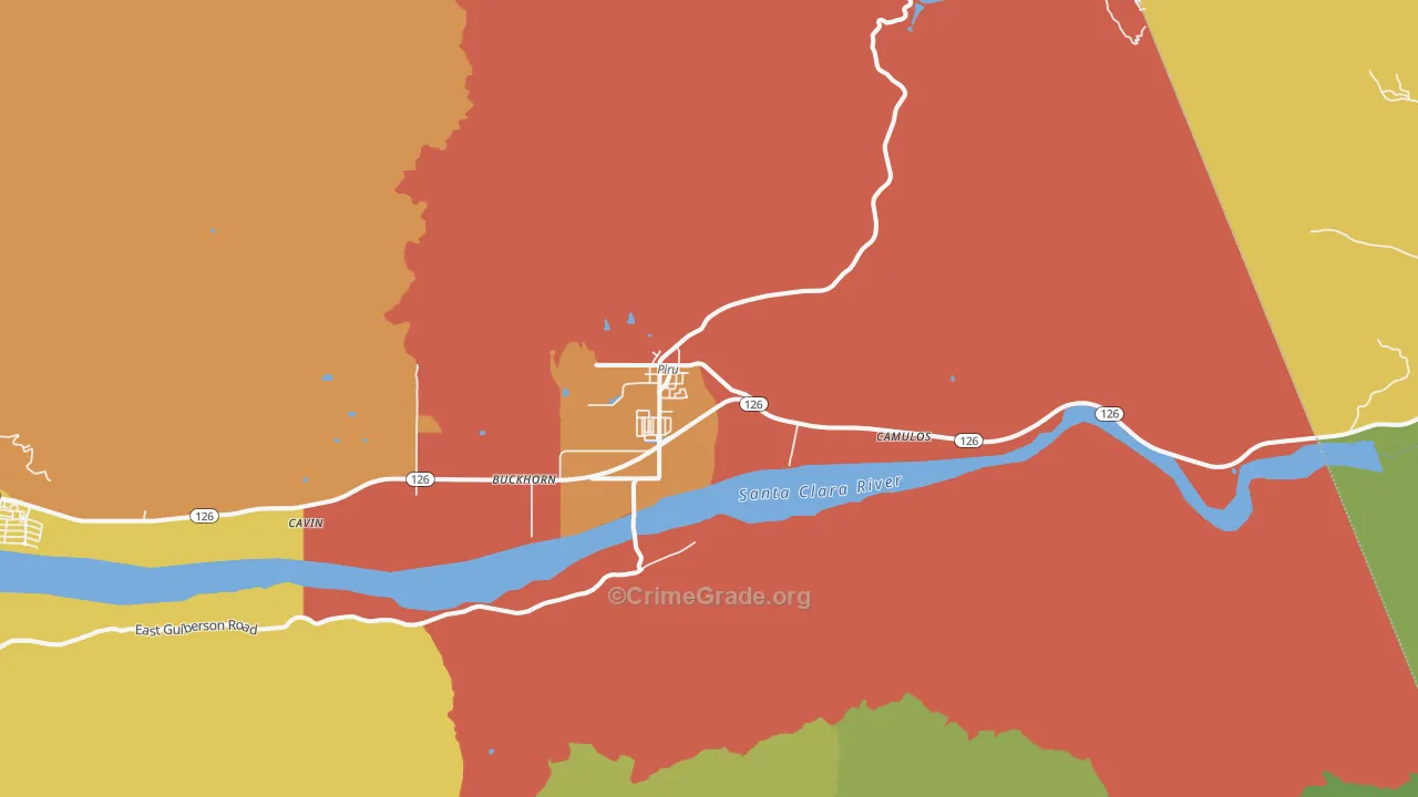Piru, CA Map of Murder Rates
