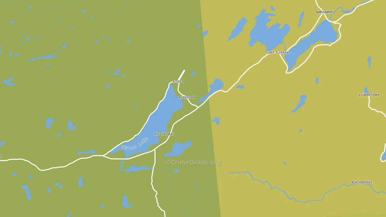 Piseco, NY Map of Murder Rates